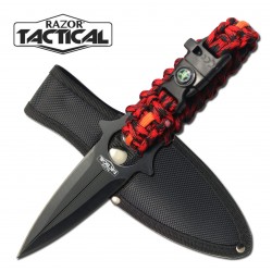 8.5" SURVIVAL KNIFE WITH PARACORD, COMPASS AND WHISTLE (60/cs)