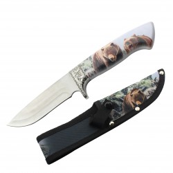 Bear Fantasy Hunting Knife with Sheath 10" overall.(60/6/29*12*11/40)