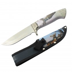 Deer Fantasy Hunting Knife with Sheath 10" overall. (60/6/29*12*11/40)