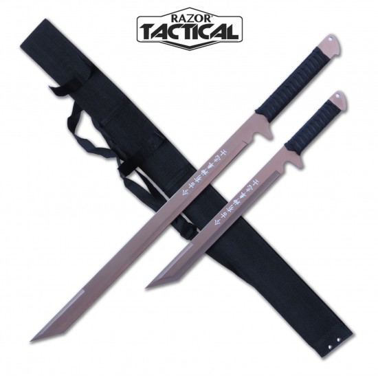 Silver 28" & 18" Machete Set with Sheath  (20/10/31*14*10/43){12/6/31*7*11/30}