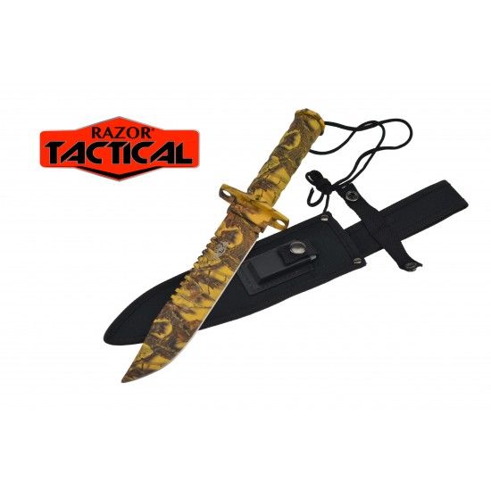 Yellow Camo 14.5'' Survival Knife with Kit and Sheath (24/12/17*15*13/37)