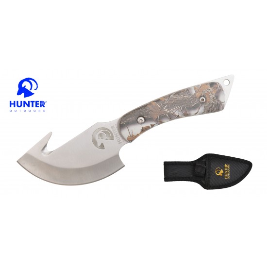 GUT HOOK HUNTING  KNIFE 7.25'' W/ SHEATH, SNOW CAMO  (60/12/15*10*21/27)