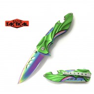 Spring Assist Knife 4.75'' Aluminum Handle, Titanium Blade (120/12/12*9*16/45)