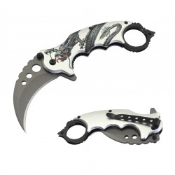 7" Overall Spring Assisted Karambit Knife Gray (60/12/17*11*7/22) 7" Overall Spring Assisted Karambit Knife Gray (60/12/17*11*7/22)
