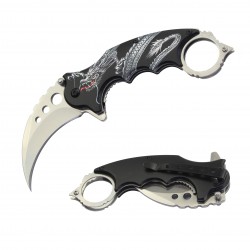 7" Overall Spring Assisted Karambit Knife Silver (60/12/17*11*7/22) 7" Overall Spring Assisted Karambit Knife Silver (60/12/17*11*7/22)