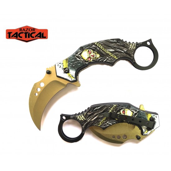  Gold Action Assist Knife ABS Handle (120/12/13*11*18/40LB)