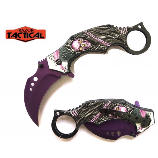 Purple Action Assist Knife ABS Handle  (120/12/13*11*18/40LB)