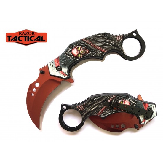 Red Action Assist Knife ABS Handle  (120/12/13*11*18/40LB)