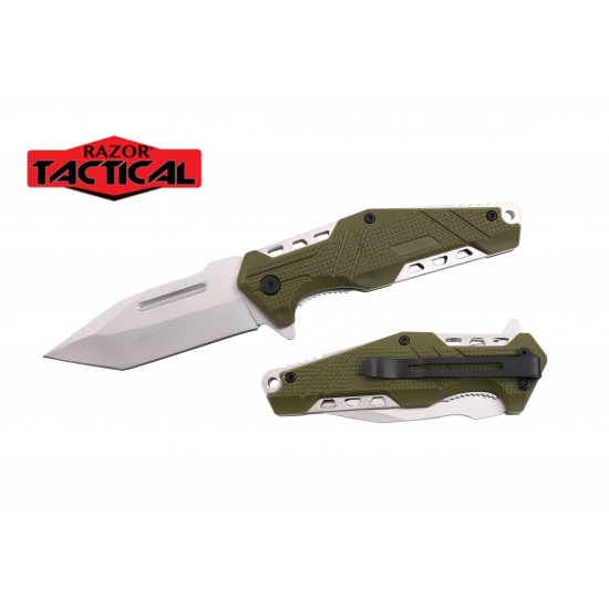 ** Discontinued ** Spring Assist Knife, 4.5" Closed Green (120/12/12*8*17/36)