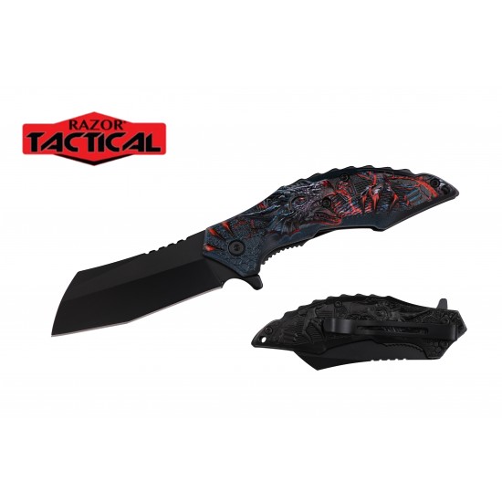 ** Discontinued ** Spring Assist Knife, 4.75" Closed Red Dragon (120/12/12*8*17/32)