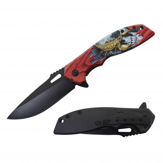 Scorpion Assisted Knife w/ABS Handle 8.25" overall. (120/12/11*8*17/37)