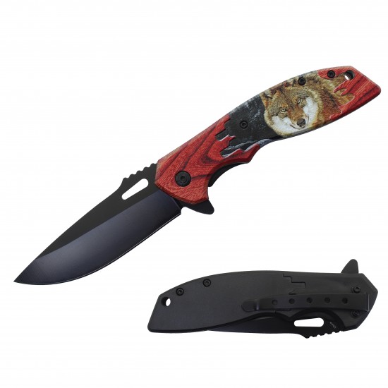 Wolf Assisted Knife w/ABS Handle 8.25" overall. (120/12/11*8*17/37)