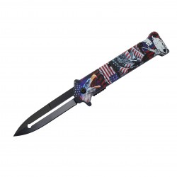 Flag Assisted Knife w/ABS Handle Removable Metal Pocket Clip (120/12/12*9*16/33) 