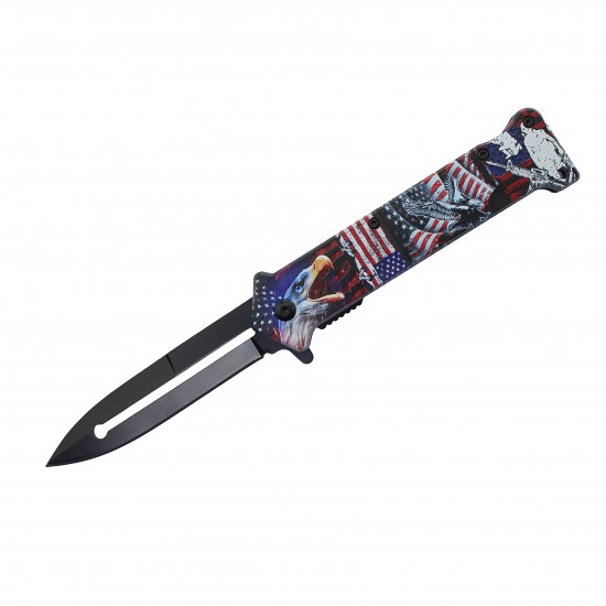 Flag Assisted Knife w/ABS Handle Removable Metal Pocket Clip (120/12/12*9*16/33) 