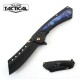 Spring Assist knife W/ Blue Inlay Metal Handle 440 s.s Blade  (60/12/12*7*11/25)