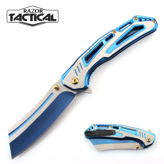 Spring Assist knife Blue Ti Coated (60/12/13*7*11/25)