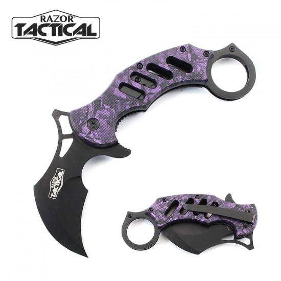  Karambit Assisted Knife Purple Handle (120/12/16*13*12/42)