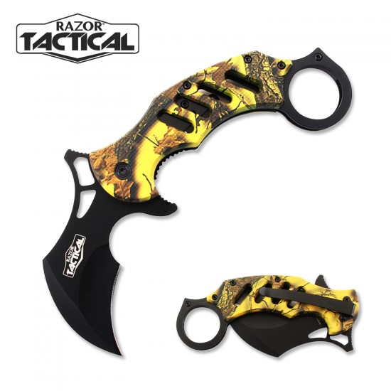  Karambit Assisted Knife Yellow Handle (120/12/16*13*12/42)