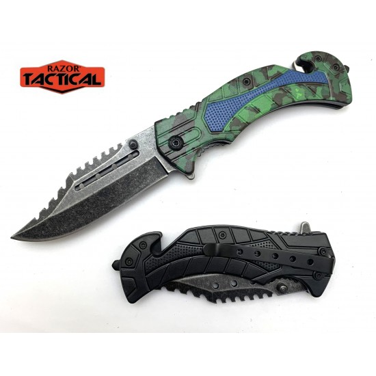 Green Camo Assist Knife ABS Handle (120/12/13*9*17/42)