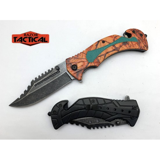 Orange Camo Assist Knife ABS Handle (120/12/13*9*17/42)