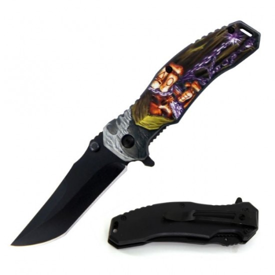 Tactical Rescue Style Spring Assist Knife 4.5" Closed (120/cs)