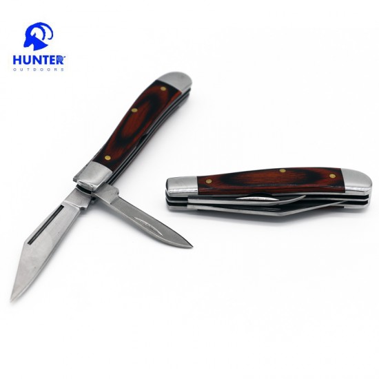 2 Blades Folding Knife 3.5'' WOOD Handle (200/20/16*7*9/20)