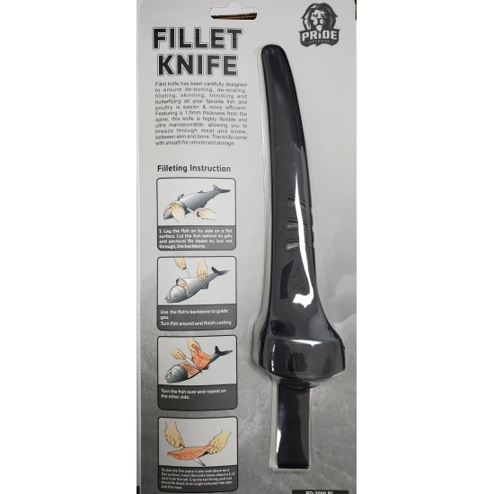 Fillet Knife 14" with Sheath. Blister Pack. (24/6/17*14*15/16).