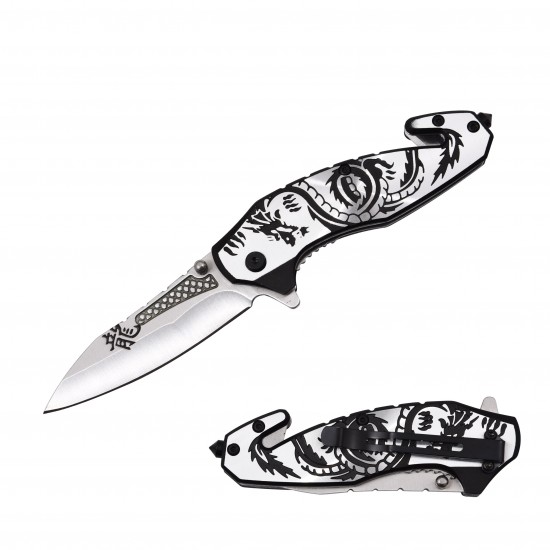 Black Spring Assist Knife, Alum Handle 4.75" (120/12/12*9*16/40)