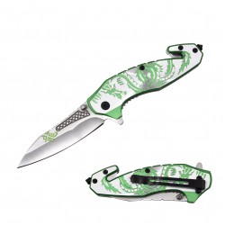 Green Spring Assist Knife, Alum Handle 4.75" (120/12/12*9*16/40)