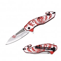 Red Spring Assist Knife, Alum Handle 4.75" (120/12/12*9*16/40)