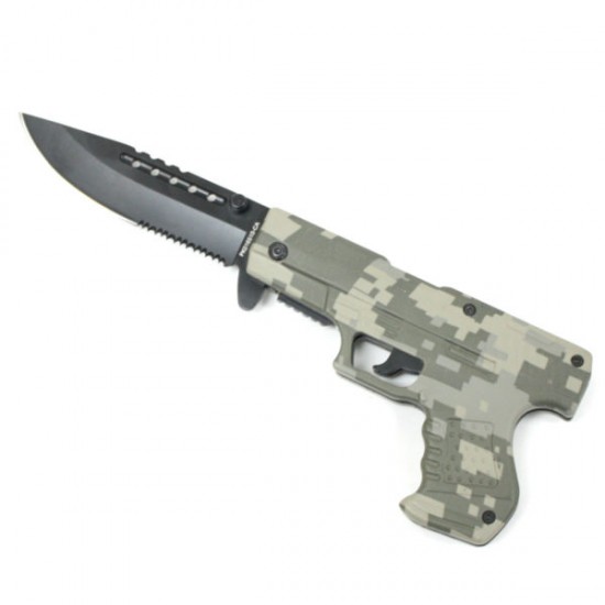 Gun Shape Spring Assist Knife (60/12/17*15*6/31)