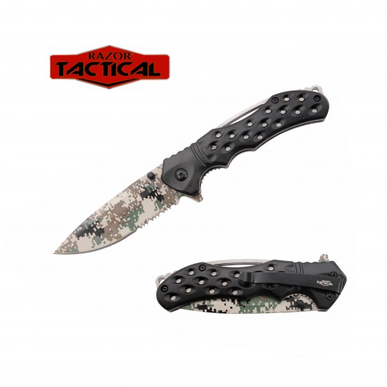 ** Discontinued ** Digital Camo Blade Knife w/ABS Handle NO SPRING  (120/12/12*9*16/38)