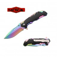 Honey Comb / Rainbow Blade Assisted Knife w/ABS Handle (120/12/12*10*16/40)