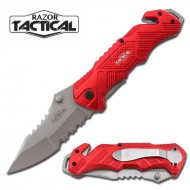 RED SPRING ASSISTED KNIFE W/ METAL HANDLE (120/12/13*10*16/49)