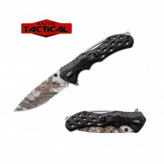 ** Discontinued ** Snow Camo Blade Knife w/ABS Handle NO SPRING (120/12/12*9*16/38)