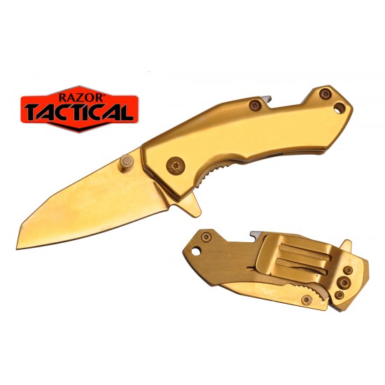 RT-7121GD MINI SPRING ASSIST KNIFE 3 '' METAL HANDLE (120/12/9*8*16/23)