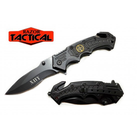 NAVY Spring Assist Pocket Knife w/ Metal Handle (60/12/17*10*7/27)