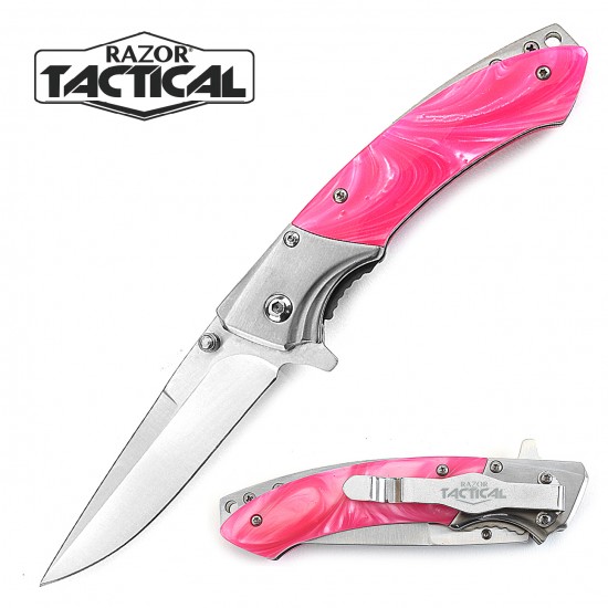 Pink Pearl Assist Knife 4.5'' Stainless Steel Handle (120/12/12*9*16/40)