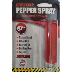 Cheetah 1/2 oz Red Hard Shell FLIP TOP Key chain Pepper Spray (200/24X14X18/31)