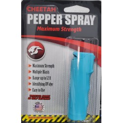 Cheetah 1/2 oz Teal Hard Shell FLIP TOP Key chain Pepper Spray (200/24X14X18/31)