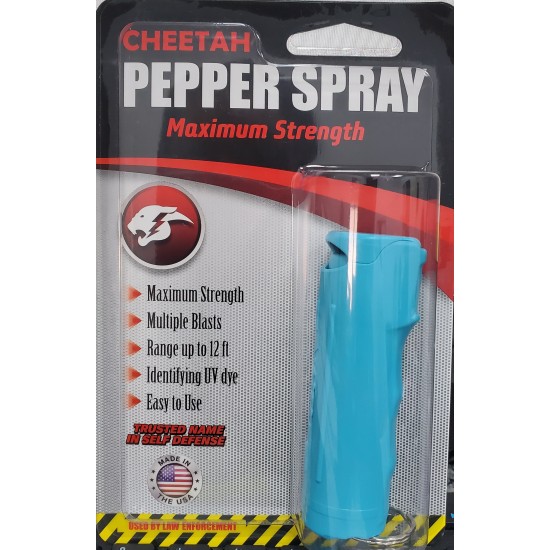 Cheetah 1/2 oz Teal Hard Shell FLIP TOP Key chain Pepper Spray (200/24X14X18/31)