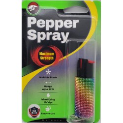 Cheetah Multicolor Rhinestones 1/2 oz Keychain Pepper Spray (200/24X14X18/30) Cheetah Multicolor Rhinestones 1/2 oz Keychain Pepper Spray (200/24X14X18/30)