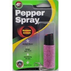 Cheetah Pink Rhinestones 1/2 oz Keychain Pepper Spray (200/24X14X18/30) Cheetah Pink Rhinestones 1/2 oz Keychain Pepper Spray (200/24X14X18/30)