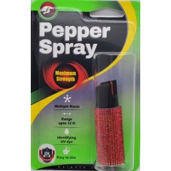 Cheetah Red Rhinestones 1/2 oz Keychain Pepper Spray (200/24X14X18/30) Cheetah Red Rhinestones 1/2 oz Keychain Pepper Spray (200/24X14X18/30)