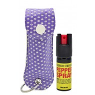 Purple Bling Cheetah 1/2 oz Keychain Pepper Spray (200/24X14X18/28, 100/24X14X9/14)