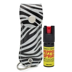 Silver Zebra Cheetah 1/2 oz Keychain Pepper Spray (200/24X14X18/28, 100/24X14X9/14) Silver Zebra Cheetah 1/2 oz Keychain Pepper Spray (200/24X14X18/28, 100/24X14X9/14)