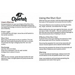 Cheetah Mega Force Flashlight Stun Gun, Black (50/1/17-10-15/26))