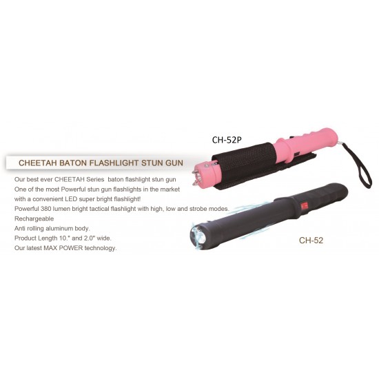 Cheetah Baton Flashlight Stun Gun, Black (50/1/..../45)