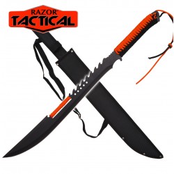 25'' Razor Tactical Machete with Sheath - Orange (20/10/28*9*17/36) 25'' Razor Tactical Machete with Sheath - Orange (20/10/28*9*17/36)