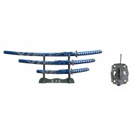 Blue 3 Pcs Samurai Sword Set, 40" Overall (6CS/42*13*12/38)